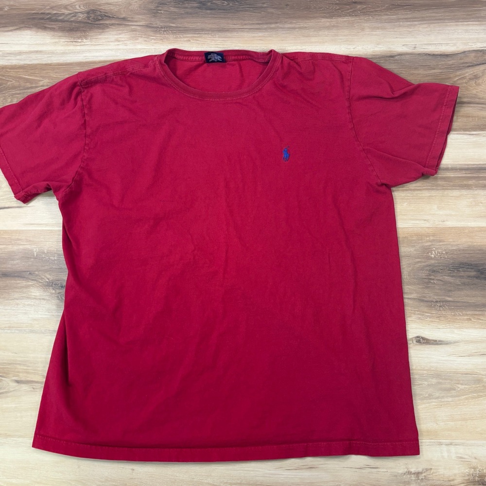 Polo Ralph Lauren T-Shirt Mens XL Classic Cotton Crewneck Red Heritage Casual